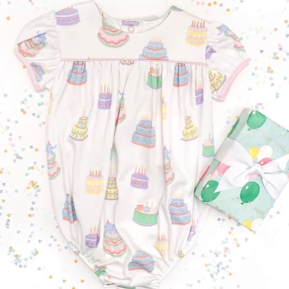 Beaufort Bonnet Company Birthday Bubble | Blythe Bubble “Piece of Cake” | 0-6 M - Picture 1 of 5